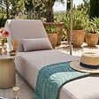 OVIALA - Bain de soleil avec coussin inclinable 5 positions beige - Havana - vignette