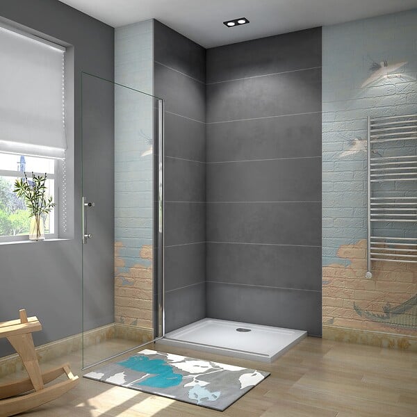 AICA SANITAIRE - paroi de douche pivotante 65x180cm en 5mm verre anticalcaire paroi de douche Hauteur 180cm - large