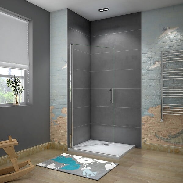 AICA SANITAIRE - paroi de douche pivotante 65x180cm en 5mm verre anticalcaire paroi de douche Hauteur 180cm - large
