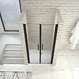 AICA SANITAIRE - Porte de douche battante 80cm en verre trempé anticalcaire profil et poignée Noir Mat douche italienne hauteur 200cm - vignette