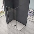 AICA SANITAIRE - 80x200cm Paroi De Douche À L'italienne En 10m Verre Et Anticalcaire Avec Barre De Fixation Extensible 70-120cm - vignette