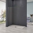 AICA SANITAIRE - 140x200cm Paroi De Douche À L'italienne En 10m Verre Et Anticalcaire Avec Barre De Fixation Extensible 70-120cm - vignette