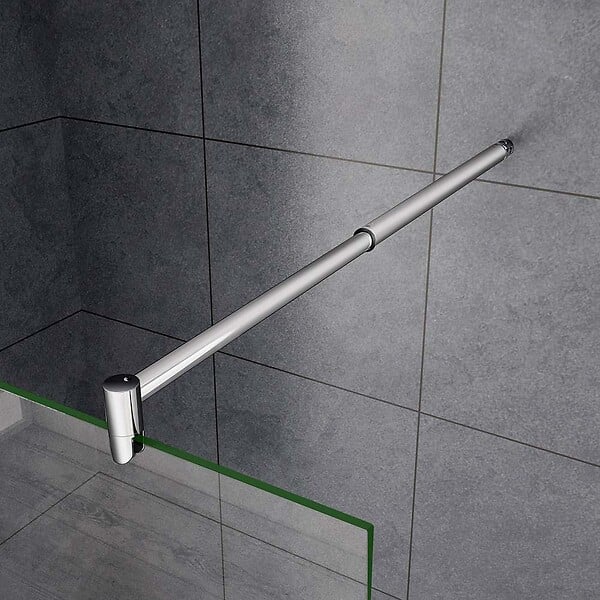 AICA SANITAIRE - 140x200cm Paroi De Douche À L'italienne En 10m Verre Et Anticalcaire Avec Barre De Fixation Extensible 70-120cm - large