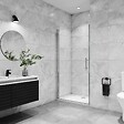 AICA SANITAIRE - Aica porte de douche pivotante 90x180cm porte de douche style mininalisme en verre anticalcaire en niche - vignette