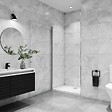 AICA SANITAIRE - Aica porte de douche pivotante 90x180cm porte de douche style mininalisme en verre anticalcaire en niche - vignette