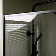 AURLANE - Paroi de Douche 100x200cm Verre trempé 5mm - Cadre et Bras Aluminium NOIR MAT - DARK CONTOURING - vignette