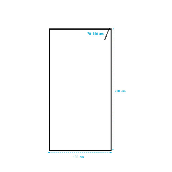 AURLANE - Paroi de Douche 100x200cm Verre trempé 5mm - Cadre et Bras Aluminium NOIR MAT - DARK CONTOURING - large