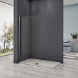 AICA SANITAIRE - 110x200cm Paroi De Douche À L'italienne En 10m Verre Et Anticalcaire Avec Barre De Fixation Extensible 70-120cm - vignette