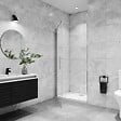 AICA SANITAIRE - Aica porte de douche pivotante 80x180cm porte de douche style mininalisme en verre anticalcaire en niche - vignette