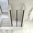 AICA SANITAIRE - Porte de douche battante 100cm en verre trempé anticalcaire profil et poignée Noir Mat douche italienne hauteur 200cm - vignette
