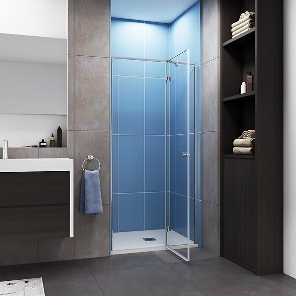 AICA SANITAIRE - Porte de douche pivotante - 90x195cm - Verre 6mm de sécurité anticalcaire - Avec barre de fixation - Design moderne - large