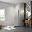 AICA SANITAIRE - Paroi de douche fixe à l'italienne 60x200cm Modèle Brume, verre 8mm trempé anticalcaire, profilé chromé - vignette