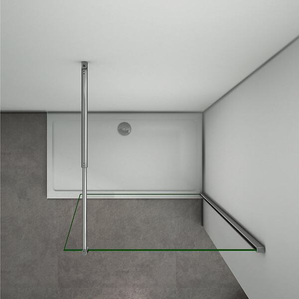 AICA SANITAIRE - 100x200cm Paroi De Douche À L'italienne En 10m Verre Et Anticalcaire Avec Barre De Fixation Extensible 70-120cm - large