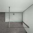 AICA SANITAIRE - 100x200cm Paroi De Douche À L'italienne En 10m Verre Et Anticalcaire Avec Barre De Fixation Extensible 70-120cm - vignette