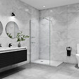 AICA SANITAIRE - paroi de douche à l’italienne 70x190cm,paroi de douche avec 2 étagères et une barre de fixation extensible 70-120cm en cylindrique - vignette