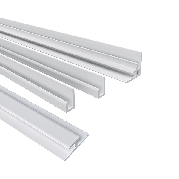 AICA SANITAIRE - Pack de 3 Panneaux muraux de douche blanc effet marbre 90+90+90 x H.210cm avec 4 profilés Panneau mural salle de bain - Aluminium - large