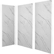 AICA SANITAIRE - Pack de 3 Panneaux muraux de douche blanc effet marbre 120+120+120 x H.210cm avec 4 profilés Panneau mural salle de bain - Aluminium - vignette
