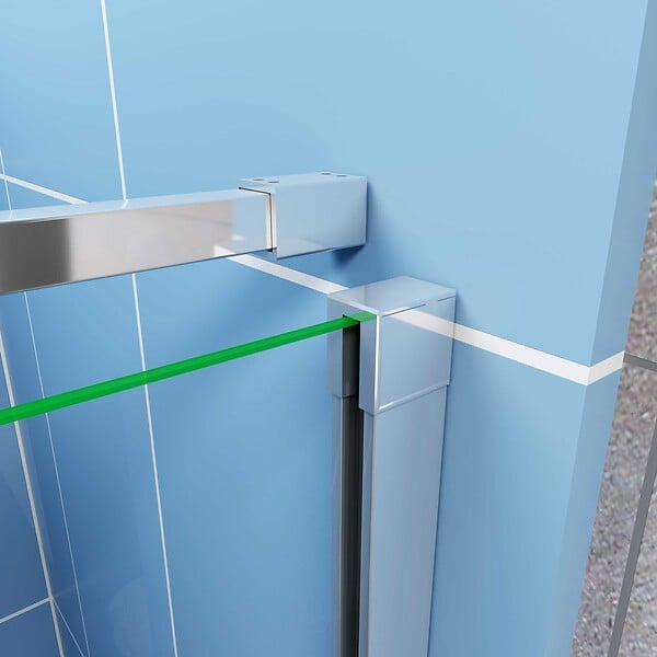 AICA SANITAIRE - Porte de douche pivotante - 120x195cm - Verre 6mm de sécurité anticalcaire - Avec barre de fixation - Design moderne - large
