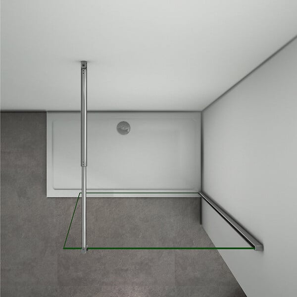 AICA SANITAIRE - 90x200cm Paroi De Douche À L'italienne En 10m Verre Et Anticalcaire Avec Barre De Fixation Extensible 70-120cm - large