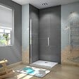 AICA SANITAIRE - paroi de douche pivotante 75x180cm en 5mm verre anticalcaire paroi de douche Hauteur 180cm - vignette
