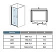 AICA SANITAIRE - Aica porte de douche pivotante 70x180cm porte de douche style mininalisme en verre anticalcaire en niche - vignette