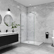 AICA SANITAIRE - paroi de douche 70 x 190cm paroi de douche à l'italienne avec une barre de stabilisation 140cm et 2 étagères - vignette