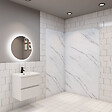 AICA SANITAIRE - Pack de 2 Panneaux muraux de douche blanc effet marbre 90x90x H.210cm avec 3 profilés Panneau mural salle de bain - Aluminium - vignette
