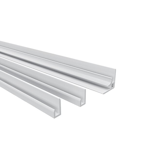 AICA SANITAIRE - Pack de 2 Panneaux muraux de douche blanc effet marbre 90x90x H.210cm avec 3 profilés Panneau mural salle de bain - Aluminium - large