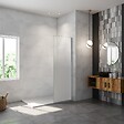 AICA SANITAIRE - Paroi de douche fixe à l'italienne 70x200cm Modèle Brume, verre 8mm trempé anticalcaire, profilé chromé - vignette