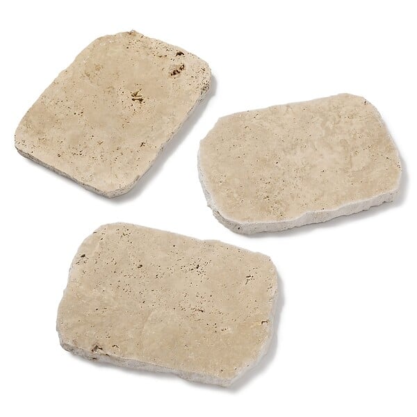 RO'MA NATURE - Pas japonais Irrégulier Travertin Beige Nuancé 33-45x3 cm (à l'unité) - large