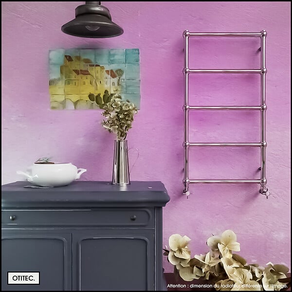 OTITEC - Sèche-serviettes électrique - Avec thermostat connecté - WEMA - 100 x 53 cm - Chrome - 400W - large