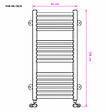 OTITEC - Sèche-serviettes électrique – 124 x 50 cm – Doré – 400W - Avec thermostat connecté - CHARLI - vignette