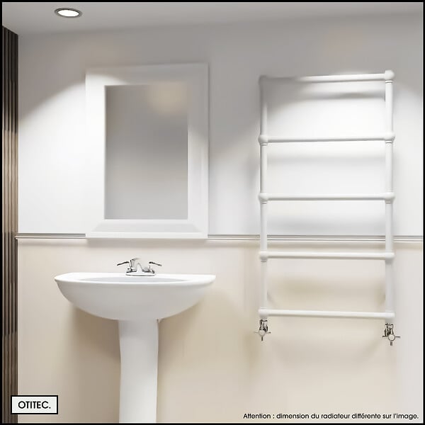 OTITEC - Sèche-serviettes électrique - Avec thermostat connecté - WEMA - 50 x 53 cm - Blanc - 500W - large