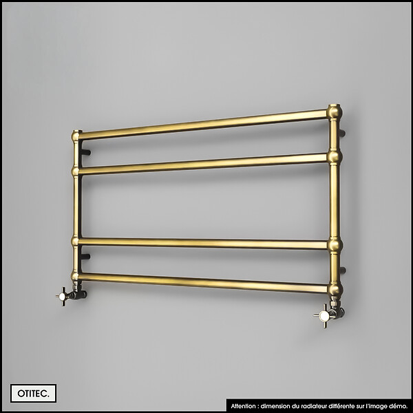 OTITEC - Sèche-serviettes électrique - Avec thermostat connecté - WAME - 100 x 53 cm - Laiton Brossé - 500W - large
