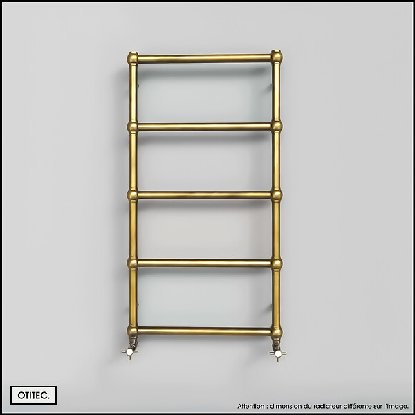 OTITEC - Sèche-serviettes électrique - Avec thermostat connecté - WEMA - 150 x 53 cm - Laiton Brossé - 300W - large