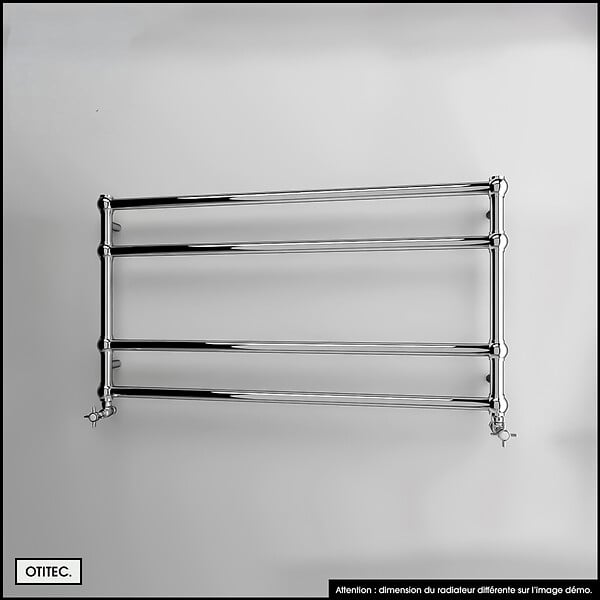 OTITEC - Sèche-serviettes électrique - Avec thermostat connecté - WAME - 120 x 53 cm - Chrome - 400W - large
