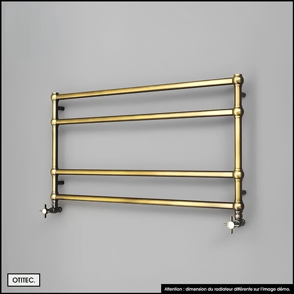 OTITEC - Sèche-serviettes électrique - Avec thermostat connecté - WAME - 120 x 53 cm - Laiton Brossé - 800W - large