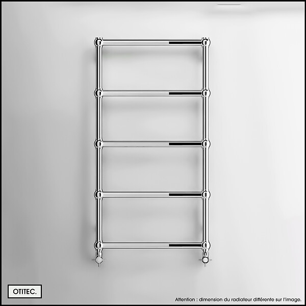 OTITEC - Sèche-serviettes électrique - Avec thermostat connecté - WEMA - 150 x 53 cm - Chrome - 700W - large
