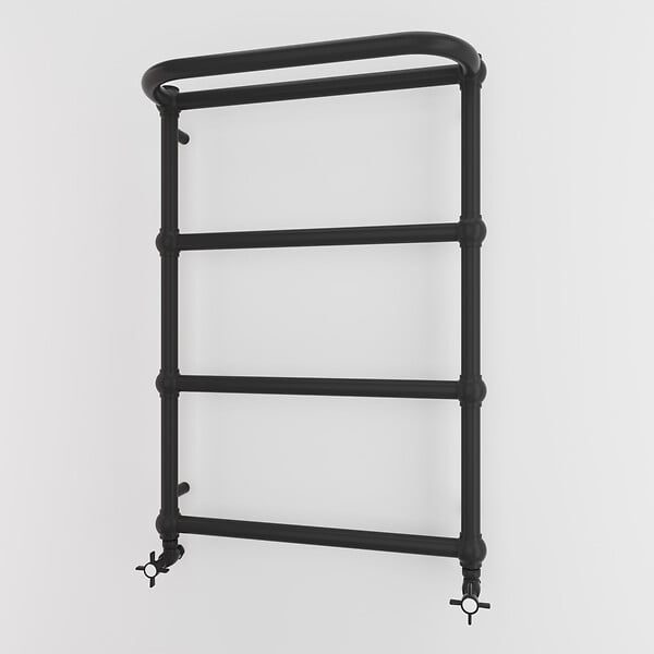 OTITEC - Sèche-serviettes électrique - Avec thermostat connecté - NEBULA - 74 x 53 cm - Noir - 600W - large