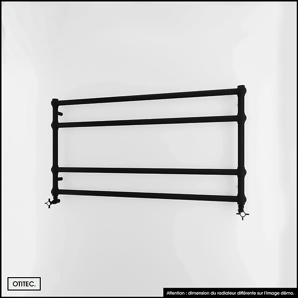 OTITEC - Sèche-serviettes électrique - Avec thermostat connecté - WAME - 120 x 53 cm - Noir - 500W - large