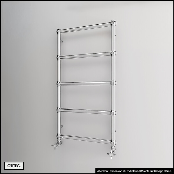 OTITEC - Sèche-serviettes électrique - Avec thermostat connecté - WEMA - 120 x 53 cm - Chrome - 700W - large