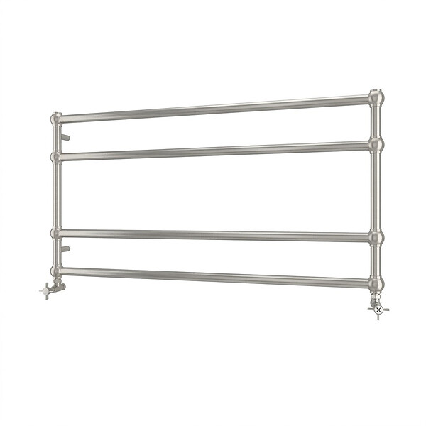 OTITEC - Sèche-serviettes électrique - Avec thermostat connecté - WAME - 100 x 53 cm - Inox Brossé - 400W - large