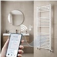 OTITEC - Sèche-serviettes électrique – 120 x 50 cm – Blanc – 600W - Avec thermostat connecté - ELEGANT - vignette