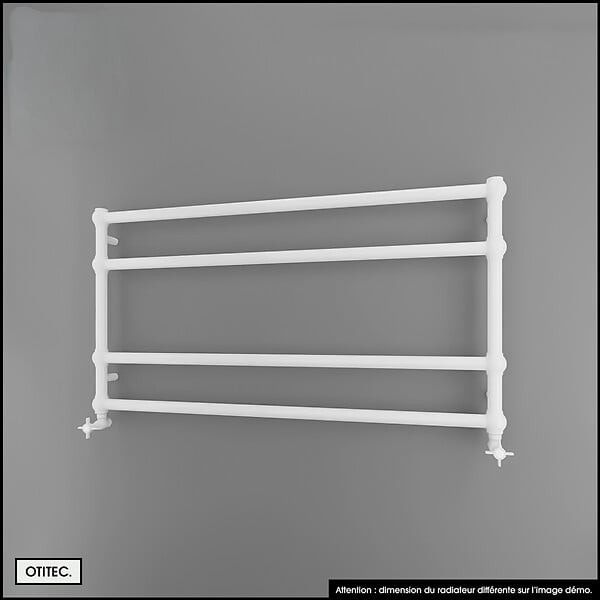 OTITEC - Sèche-serviettes électrique - Avec thermostat connecté - WAME - 100 x 53 cm - Blanc - 500W - large