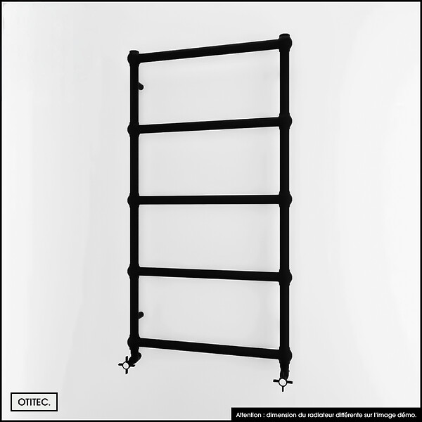 OTITEC - Sèche-serviettes électrique - Avec thermostat connecté - WEMA - 150 x 53 cm - Noir - 500W - large