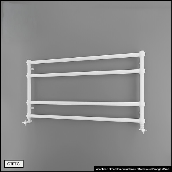 OTITEC - Sèche-serviettes électrique - Avec thermostat connecté - WAME - 120 x 53 cm - Blanc - 400W - large