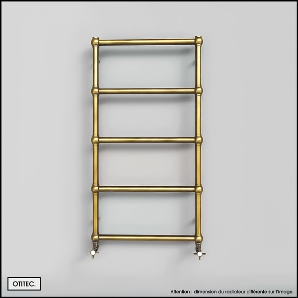 OTITEC - Sèche-serviettes électrique - Avec thermostat connecté - WEMA - 75 x 53 cm - Laiton Brossé - 700W - large