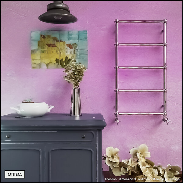 OTITEC - Sèche-serviettes électrique - Avec thermostat connecté - WEMA - 150 x 53 cm - Chrome - 500W - large