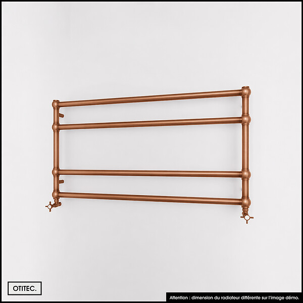 OTITEC - Sèche-serviettes électrique - Avec thermostat connecté - WAME - 100 x 53 cm - Cuivre Brossé - 400W - large