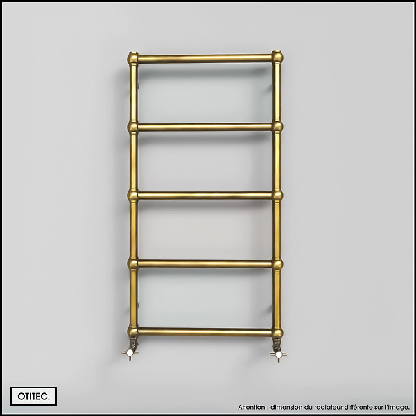 OTITEC - Sèche-serviettes eau chaude - WEMA - 100 x 53 cm - Laiton Brossé - large